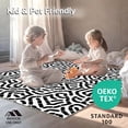 thumbnail image 4 of ODIKA 8'x8' Machine Washable Non-Slip Area Rug, Rustic Monochrome Interlocking Spotted with Contemporary Flair High Traffic Rug, Black, 307328, 4 of 5