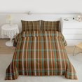 thumbnail image 2 of Feelyou Brown Plaid Full Size Comforter Sets, Stripes Lines Buffalo Bedding Sets, 3pcs, 2 of 8