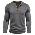 thumbnail image 5 of TOWED22 Men's Henley Shirts Long Sleeve Fashion Casual Tee Basic Lightweight T-Shirt(Dark Gray,XL), 5 of 6