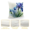 thumbnail image 4 of JEUXUS Watercolor Blue Iris Flower with Green Leaves Decorative Short Plush Pillowcase White, 4 of 5