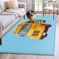 thumbnail image 3 of Area Rug for Living Room, School Bus Non-Slip Indoor Large Carpet for Bedroom/Dining Room, Cartoon Funny Yellow Transportation Truck Blue Washable Low-Profile Floor Mat Runner Rugs - 2.7 x 5 Ft, 3 of 7