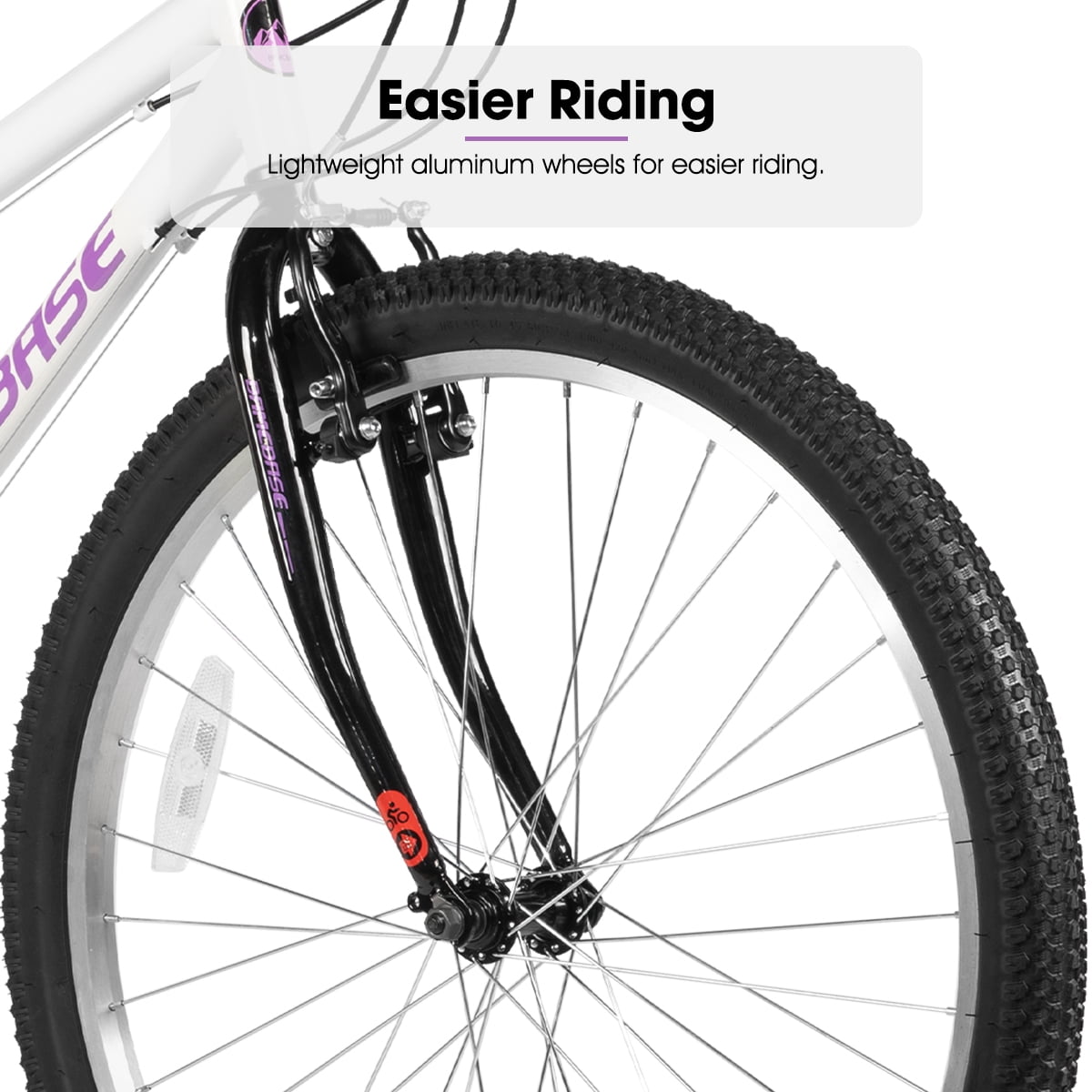 HILAND Bamcbase Womens Mountain Bike, 24 26 Inch 18 Speeds Hybrid Commuter Bicycle for Adults, Sport Hardtail Trail MTB