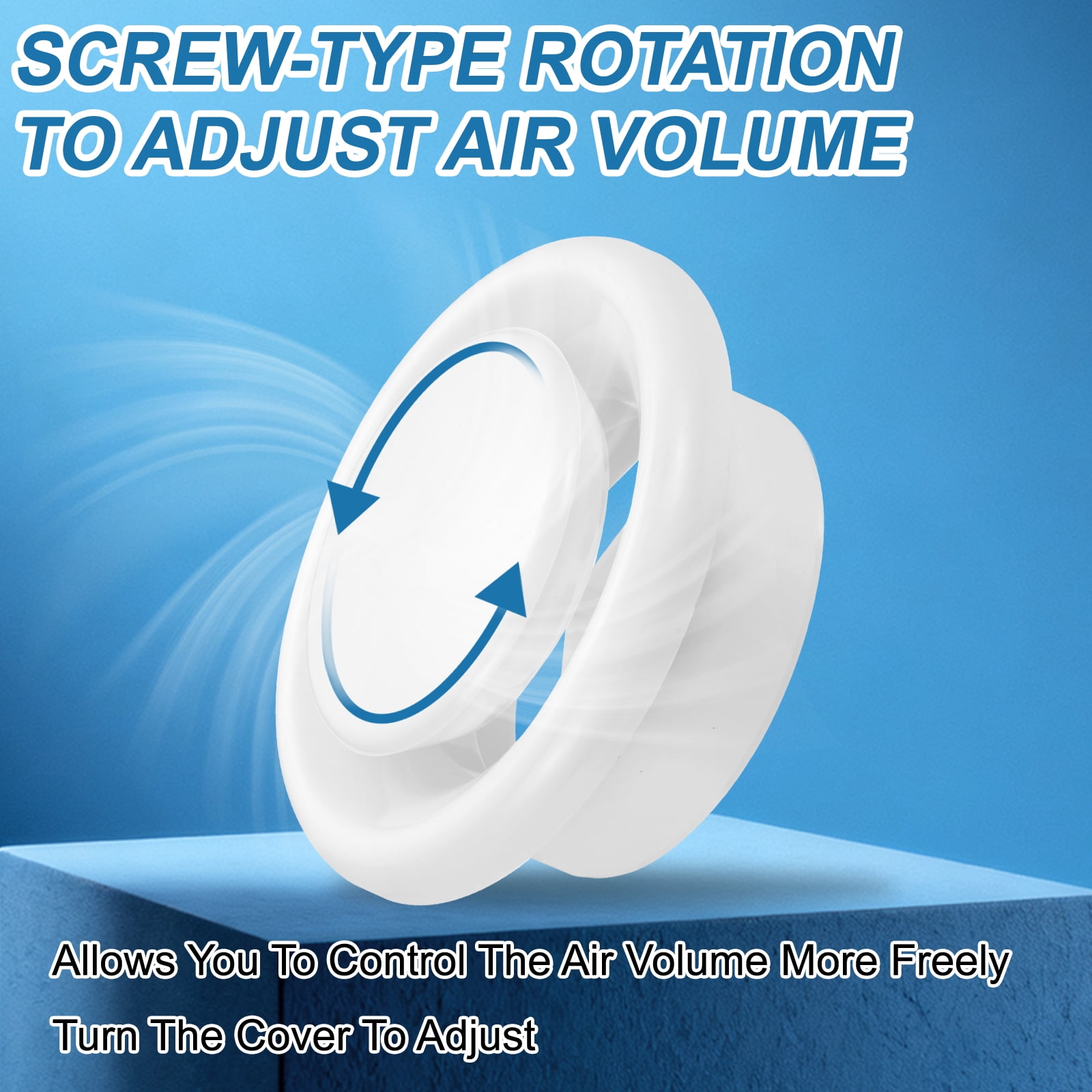 Uxcell 6 Inch Round Air Vent Cover, ABS Exhaust Adjustable Valve Diffuser, White