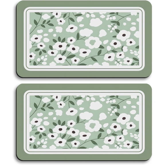 2 Pack Coffee Maker Mat for Countertops 19.5x12 Inch Drying Mat for Kitchen Counter Ultra Absorbent and Non-Slip Dish Drying Pad, Coffee Pot Mats for Kitchen Counter, Coffee Bar Accessories Spill Mat