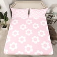 thumbnail image 2 of Homewish Kawaii Flower Bed Sheets,Cute Cartoon Floral King Sheets,Pink White Sheet Set For Teens,Luxury Bedroom Decor,4 Pieces, 2 of 7