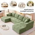 thumbnail image 5 of COOLHUT 136.2" U Shaped Sofa Couch, 4-Seater Sectional Plush Fabric Sofa with 4 Waist Pillows, Deep Seat Large Couch with Double Chaise Lounge No Assembly for Living Room, Apple Green, 5 of 12