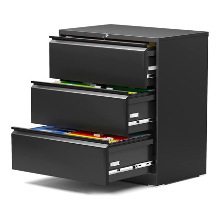 UPC: 0742579731632 | AOBABO 3 Drawer File Cabinet with Lock for Letter/Legal Size Paper  Black