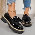 thumbnail image 6 of Bkhluea Women Patent Bow Chunky Loafers Slip On Comfortable Footwear For Office Work Daily Casual Outdoor Activities, 6 of 7
