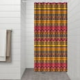 thumbnail image 3 of Small Stall Narrow Shower Curtain 36"W x 72"L – Tropical Bohemian Leaves, Mid-Century Abstract Boho Botanical Bathroom Decor, Vintage Floral Palm Leaf Pattern, Rustic Tribal Folk Style, 3 of 5