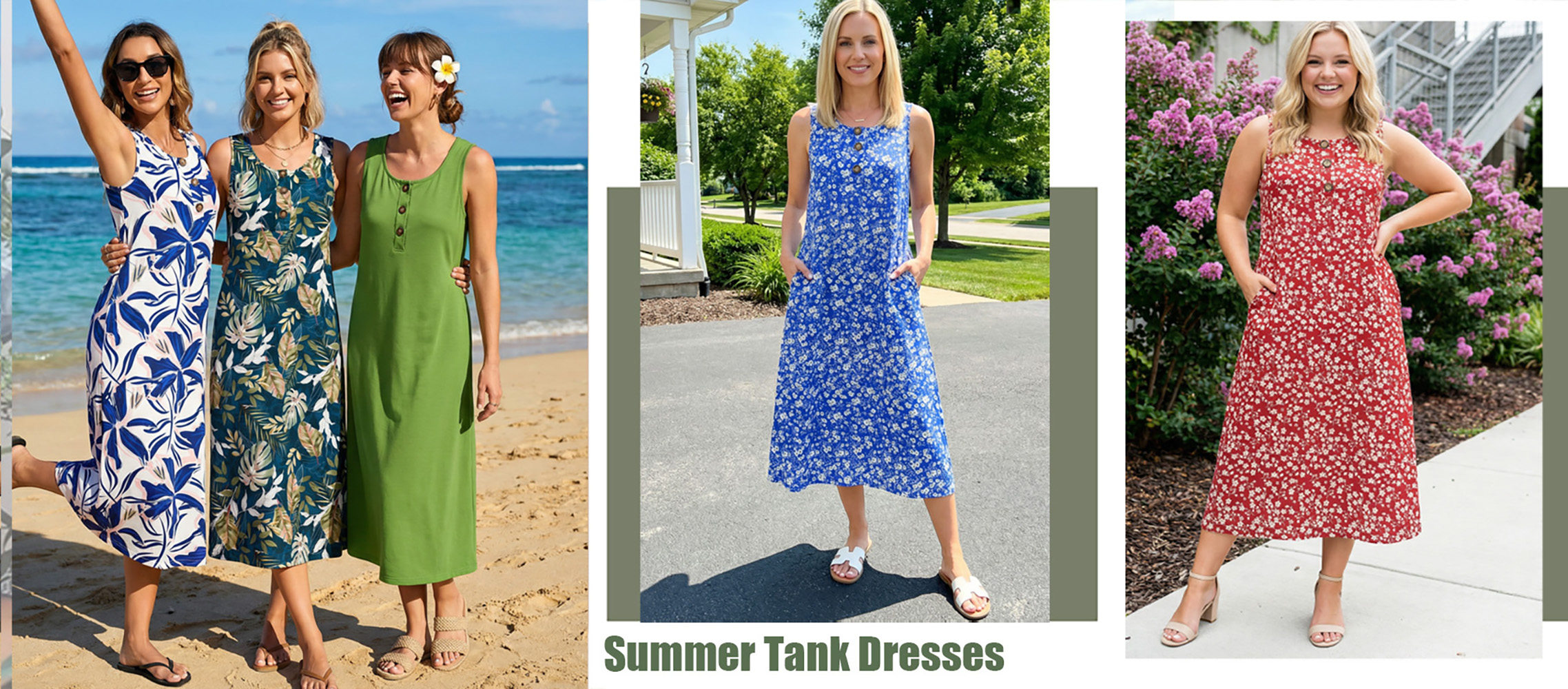 Fantaslook Women's Sleeveless Tank Dress with Button Front photo 6