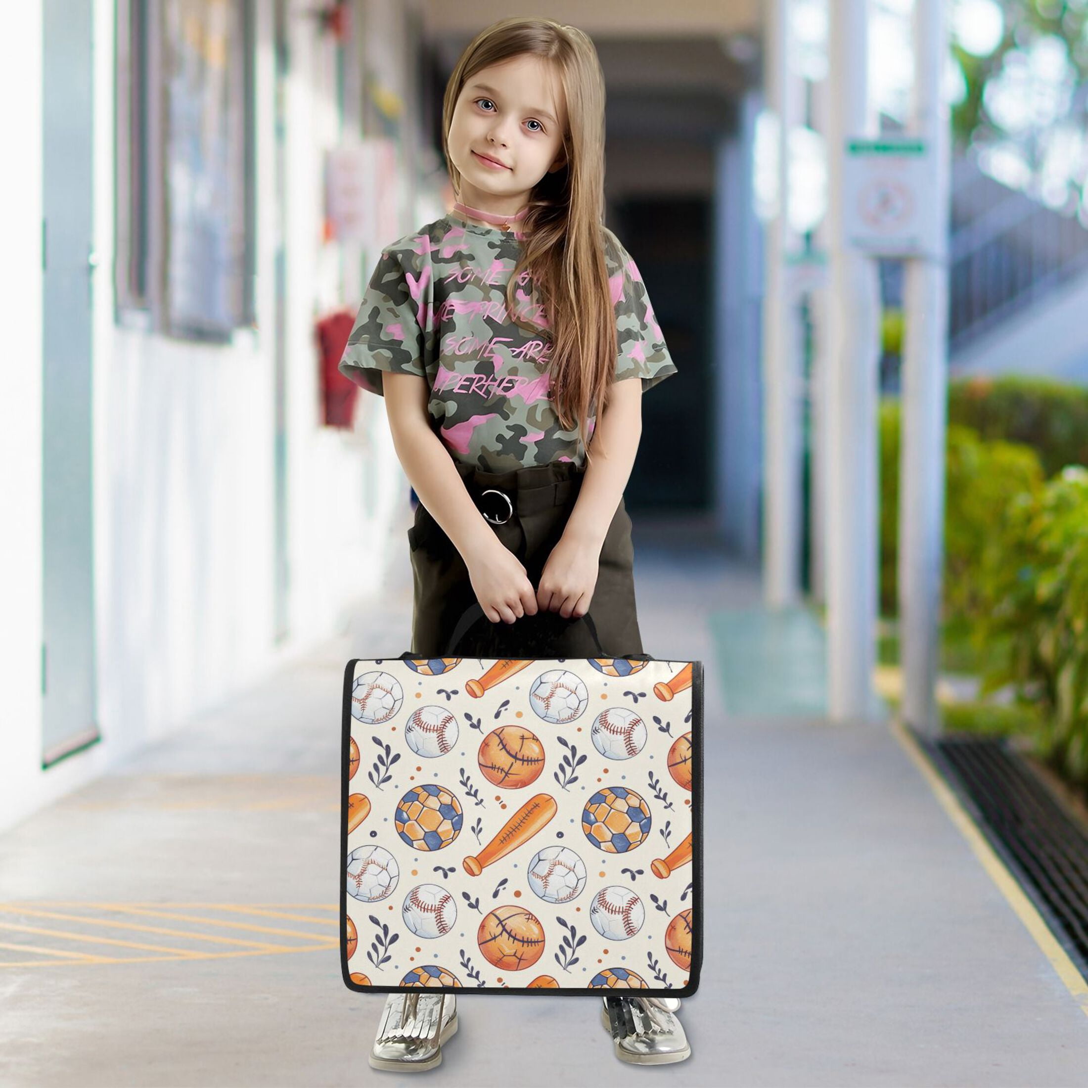 3 Ring Zipper Binder with Shoulder Strap Waterproof Trapper Keeper 2 Inch D-Ring 500 Sheets Capacity Baseball Bats Soccer Basketball