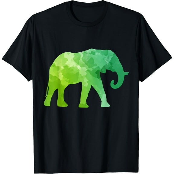 Multi Shade Green Elephant T-Shirt
