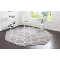 thumbnail image 3 of Unique Loom 3151575 7 ft. 10 in. x 7 ft. 10 in. Rounded Trellis Frieze Octagon Rug, Light Gray, 3 of 5