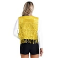thumbnail image 2 of inhzoy Women's Sequin Fringe Vest Open Front Waistcoat Sleeveless Jackets Glitter Gold M, 2 of 7