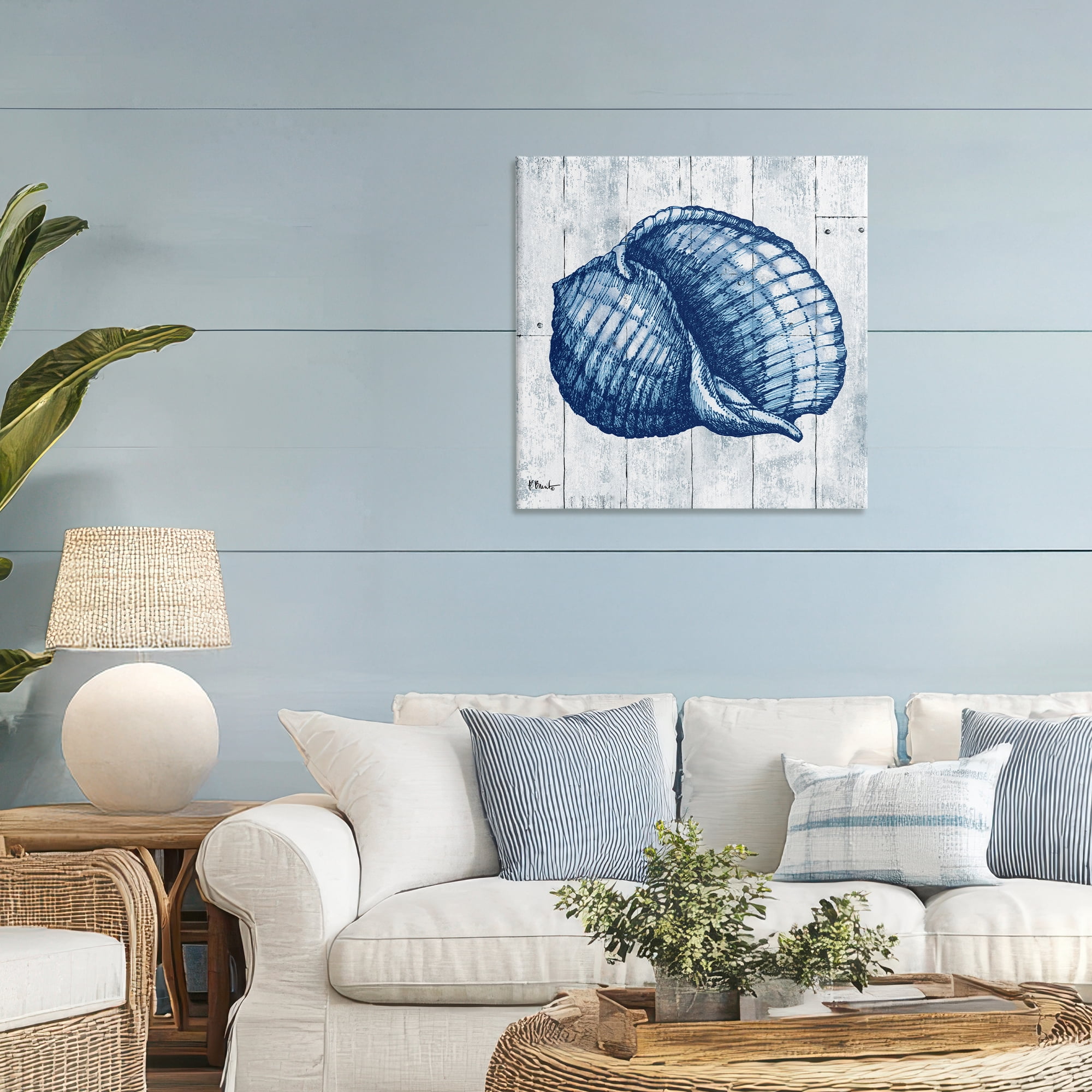 Stupell Industries Coastal Timberland Shell Canvas Wall Art, design by Paul Brent