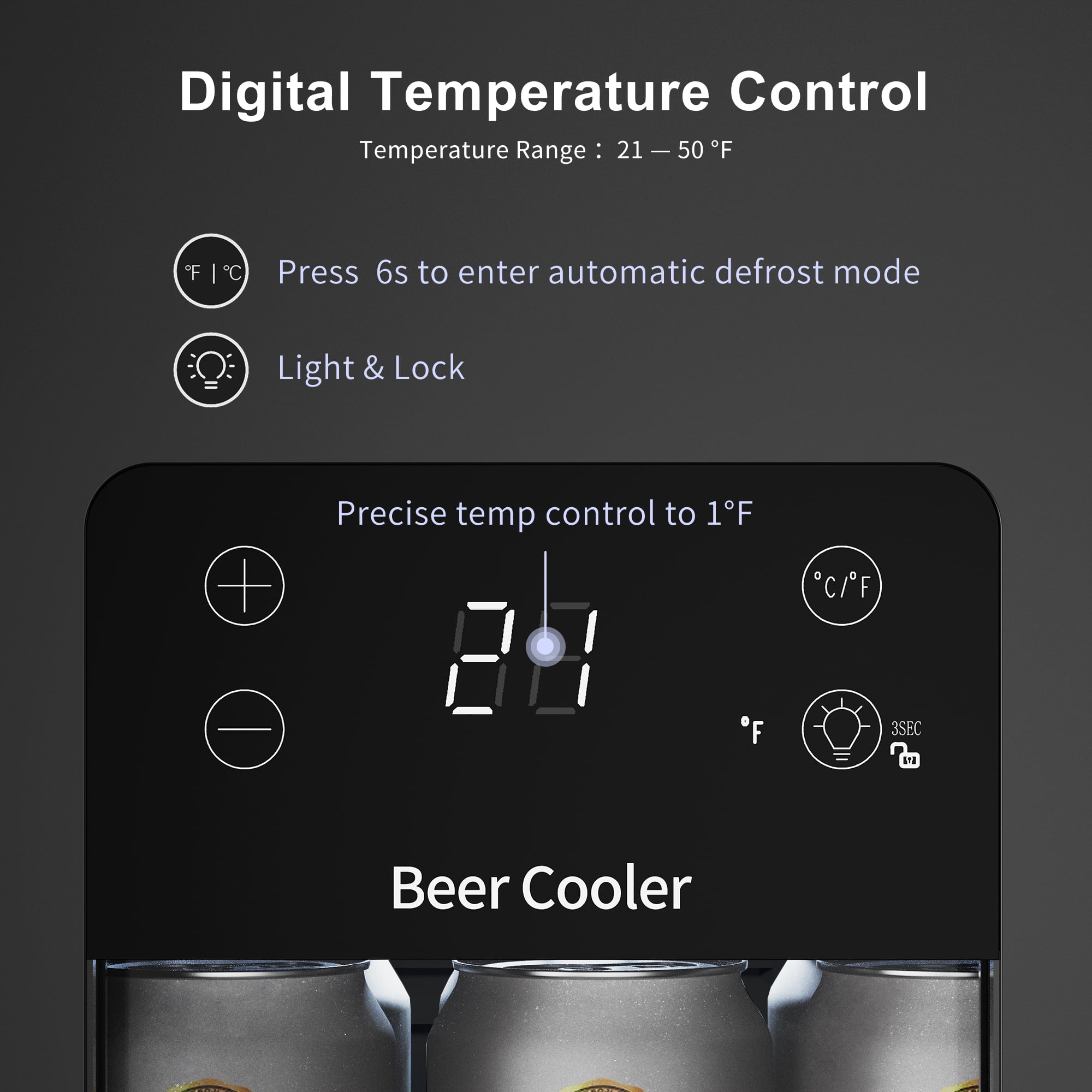 Northair 21°F Beer Fridge for Soccer Season, Ultra-Cold Beer Refrigerator with Glass Door for Home Bars, Watch Parties and Game Day Celebrations