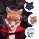 thumbnail image 5 of KAKOWELY 3 máscaras de zorro de media cara, máscara de EVA para disfraz de cosplay, 5 of 5