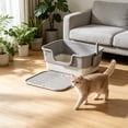 thumbnail image 6 of Eolstice Semi Enclosed High Sided Litter Box, Splash Proof Design, Ample Space for Large Cats, for Felines under 20 lbs, Covered Easy Clean Toilet, 6 of 6