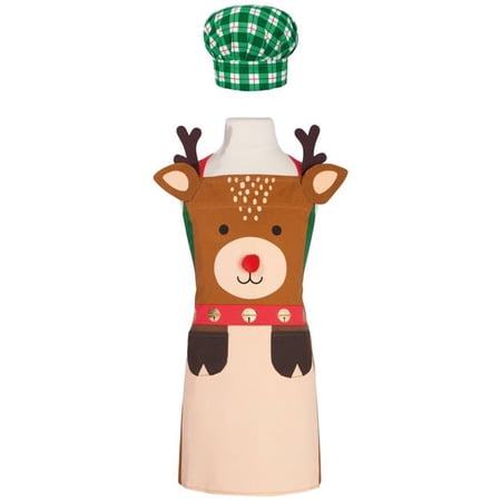 Danica Brands JKA2584D 18 x 21 in. Rudolph Daydream Kids Apron & Hat Set