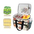 thumbnail image 2 of FORMRS Insulated Cooler Bag 24 Cans Capacity Soft Leakproof Lunch Box with Side Pockets, Brown Autumn Leaves, 2 of 7