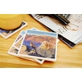 thumbnail image 3 of Death Valley National Park, California, Zabriskie Point and Bighorns, Painterly Series (Absorbent Ceramic Coasters Set of 4 Matching Images, Cork Back, Kitchen Table Decor), 3 of 3