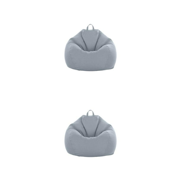 Injueey Funda para sofá - Protección elegante para muebles favoritos Funda para silla Sala de estar Puff Sofá Lazy Sofá Silla Bolsa Beanbag caballero gris 2piezas