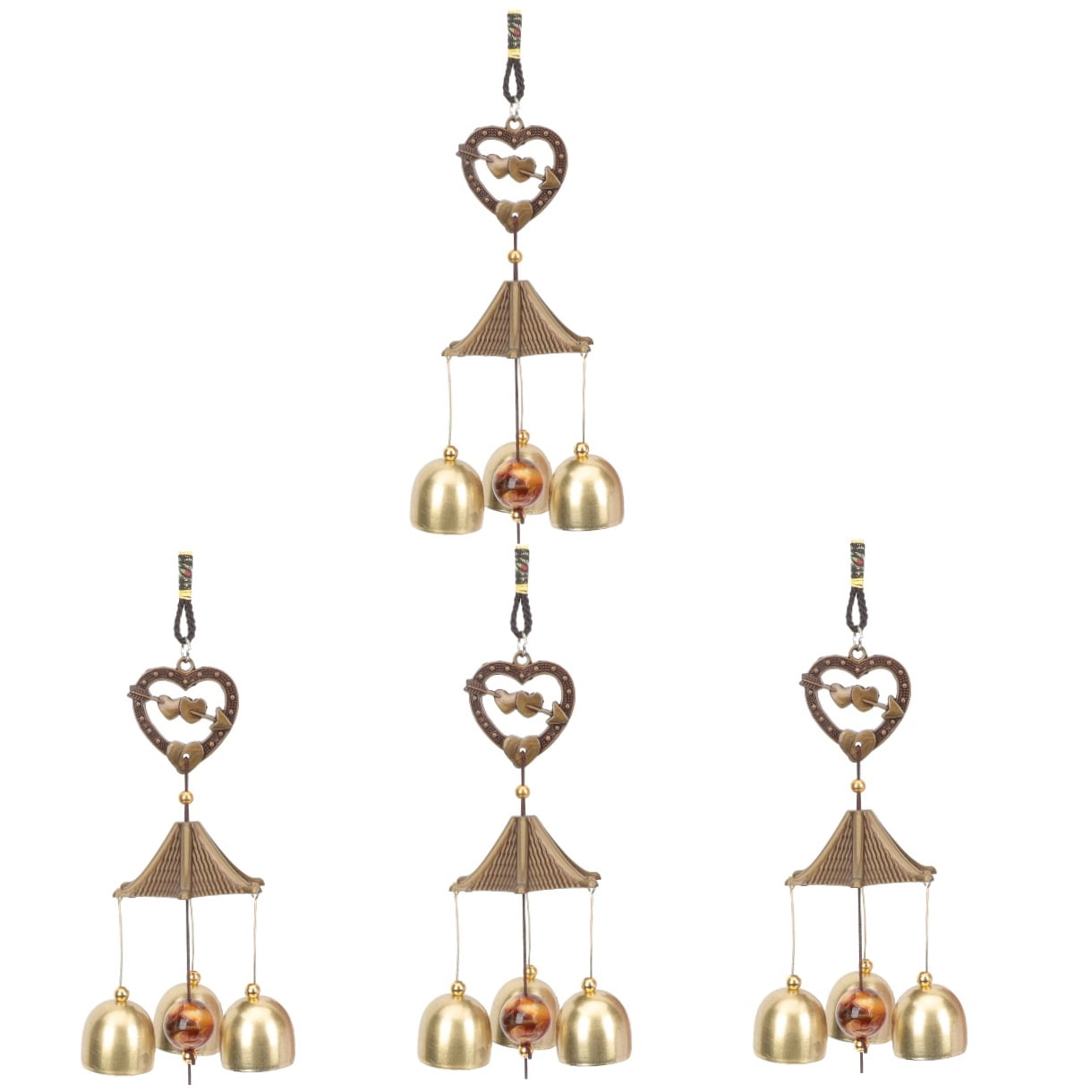 WRISTBIQUE 4pcs Craft Design Metal Wind Bell for Wall Hanging Ornament