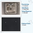 thumbnail image 6 of Ozark River Manufacturing, Advantage S1D, Portable Hand Wash Station, 110V, Black Laminate Cabinet-Stainless Countertop, Hot Water Hand Washing Station with Countertop & Storage Space, 6 of 9
