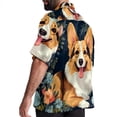 thumbnail image 3 of Corgi Dog Men's Casual Hawaiian Shirt Printed Button Down Short Sleeve Summer Beach Shirts Unisex, 3 of 6