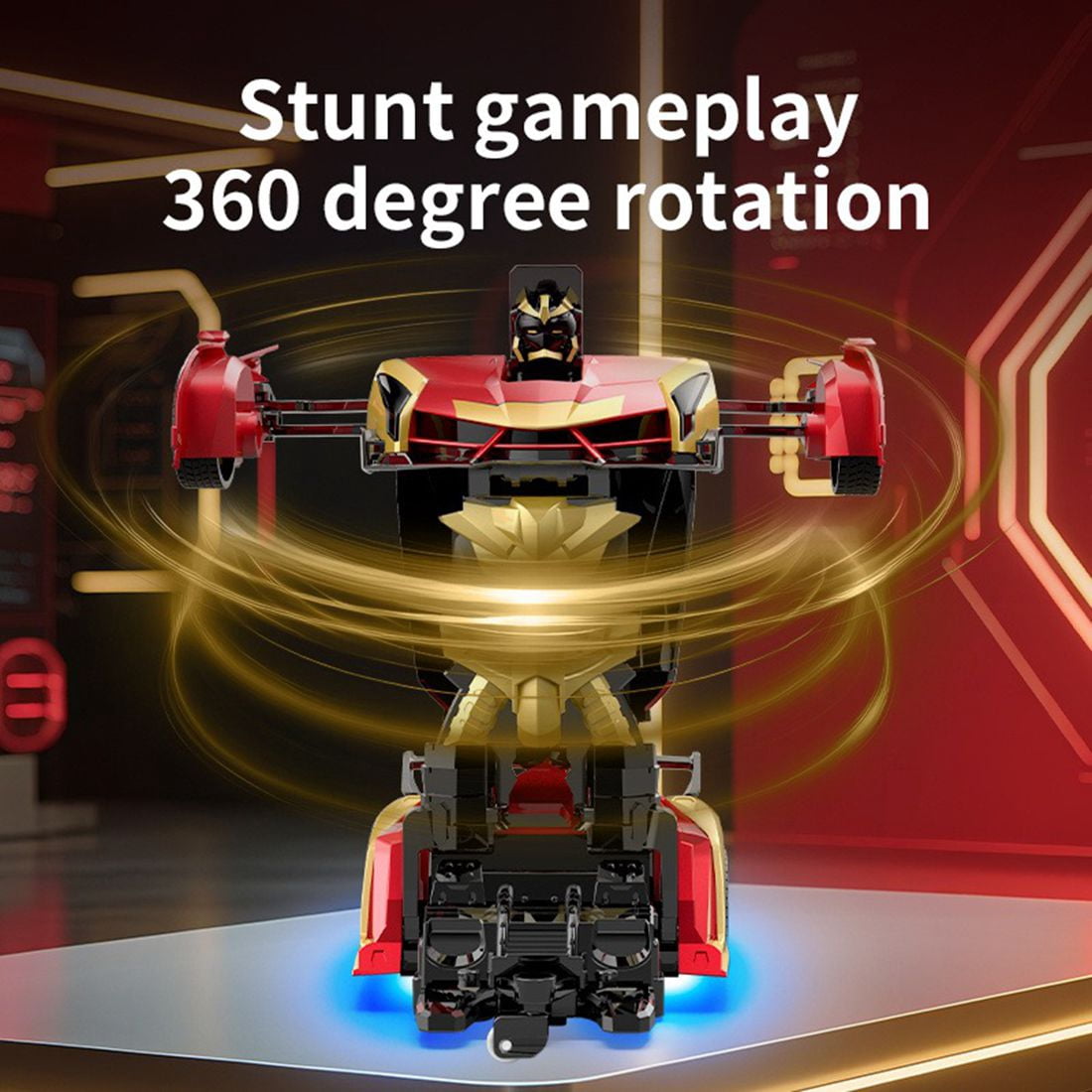 Transforming Remote Control Car Robot, R/C Car Toy, One-Button Deformation, Children's Day Gifts, 1:18 Scale 360°Rotating Drifting, Toys Suitable for Kids Over 3+ Years Old, Educational Toy, Birthday