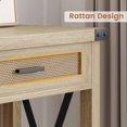 thumbnail image 3 of Towallmark 43" Rattan Console Table, Boho Entryway Table With Storage Drawers, Living Room Hallway Foyer Accent Table, Burlywood, 3 of 7