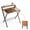 Brown, variant on EDX Small Folding Desk with Shelf, No Assembly 2-Tier Compact Computer Table, Portable Study Workspace for Bedroom, Home Office, Black