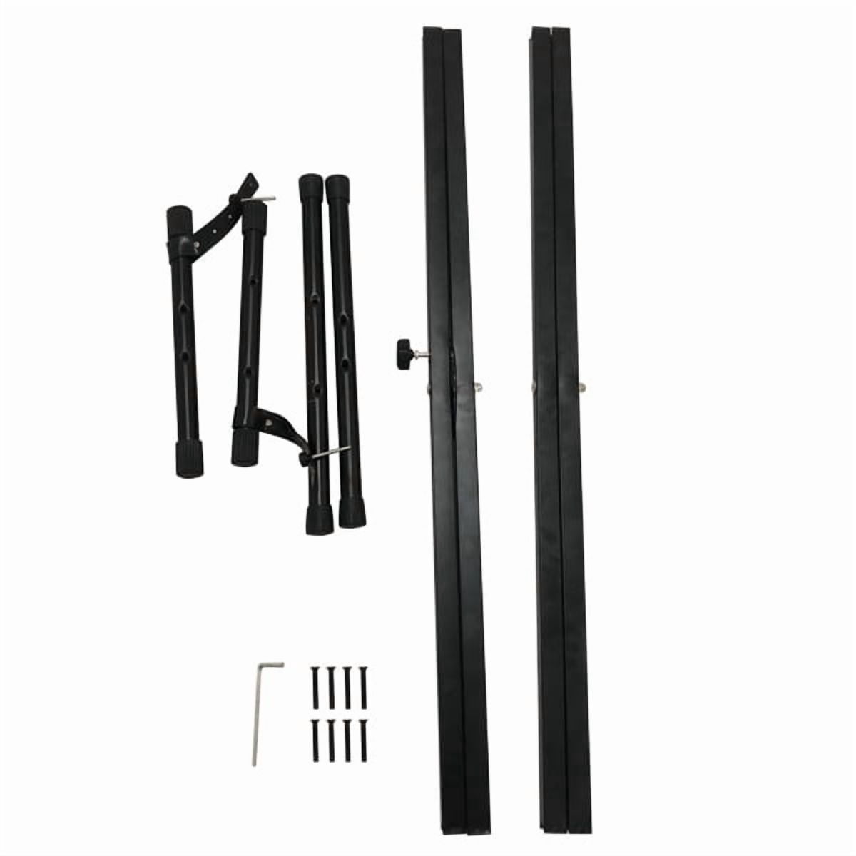 Dual-tube X-Shape Keyboard Stand + Adjustable Folding Piano Bench Stool Seat Black