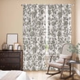 thumbnail image 3 of Sage Green Leaf Kitchen Curtains 84 Inch Length, Retro Farmhouse Plant Floral Branch Grommet Top Bedroom Living Room Curtains, Light Filtering Cafe Curtain Drapes 2 Panels Set 84''x84'', 3 of 9