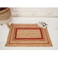 thumbnail image 3 of Rectangle Rug Natural Jute Rug Hand Braided Beige and Red Color Scalloped Area Rug, 3 of 5