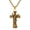 Gold, variant on Stainless Steel Archangel Michael Cross Necklace for Men Women, Religious Angel Pendant Necklace, Gold Silver Black Tone Christian Faith Jewelry Gift for Daily Wear
