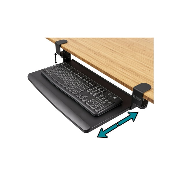 Compact ClampOn Retractable Adjustable Height Keyboard Tray Walmart