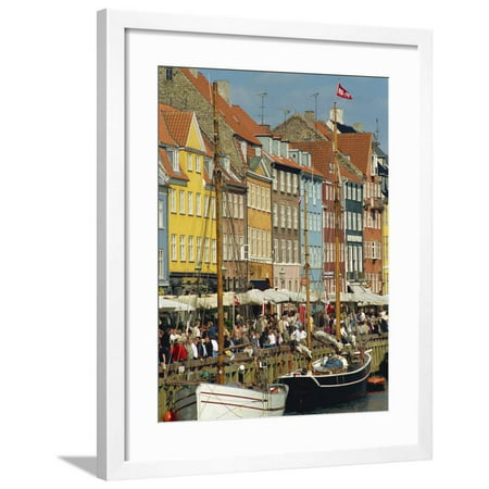 Busy Restaurant Area, Nyhavn, Copenhagen, Denmark, Scandinavia, Europe Framed Print Wall Art By Harding