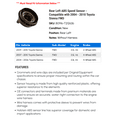 thumbnail image 2 of Rear Left ABS Speed Sensor - Compatible with 2004 - 2010 Toyota Sienna FWD 2005 2006 2007 2008 2009, 2 of 2