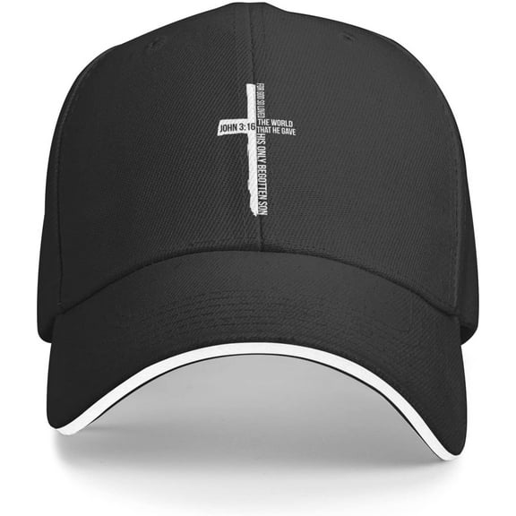 John 3:16 for God So Loved The World Cross, Christian, Faith Gifts Trucker Hat for Men Baseball Cap Hat Summer Hats