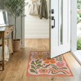 thumbnail image 2 of ODIKA 2'x3' Warm Earthy Tones Floral Harmony Washable Doormat Retro Botanical Design for Vibrant Spaces for Entryway, Kitchen, Laundry Room, Non-Slip, Low Pile, 2 of 7