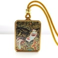 thumbnail image 2 of Tibetan Thangka Pendant Hand Painted Zakiram Wealth God Amulet Necklace Ornament, 2 of 9