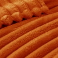 thumbnail image 4 of Exclusivo Mezcla California King Size Flannel Fleece Blanket, Super Soft Striped Jacquard Bed Oversized Blanket, Lightweight Fuzzy Cozy for All Seasons, 120x120 Inches, Burnt Orange, 4 of 16