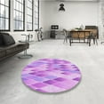 thumbnail image 4 of Ahgly Company Machine Washable Indoor Round Transitional Pastel Purple Pink Area Rugs, 5' Round, 4 of 7