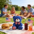 thumbnail image 7 of Chanana Patriotic Plush Teddy Bear, 250th Anniversary 4th of July American Flag Stuffed Animal, Soft Red White Blue Patriotic Toy for Independence Day Decor, Gift for Kids & Party Favor, 7 of 7