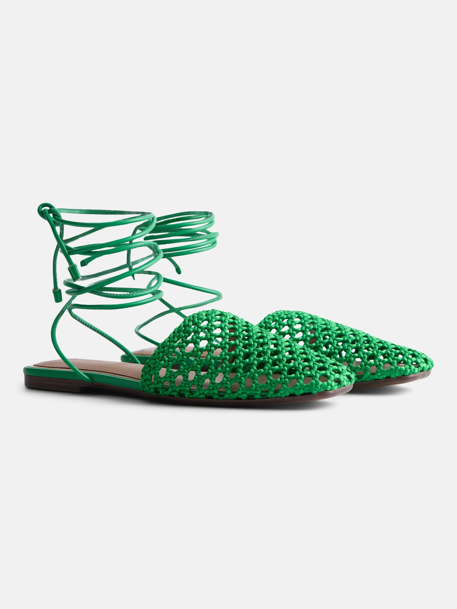 Free Assembly Women's Woven Wrap Slide Flats
