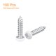 thumbnail image 3 of Tornillos blancos ST3x16mm, tornillos autorroscantes, paquete de 100, tornillos de cabeza plana Phillips para trabajar la madera, 3 of 5