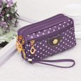 thumbnail image 4 of keusn multi slots four zipper women wallet canvas big capacity lanyard coin purse change bag purple, 4 of 4