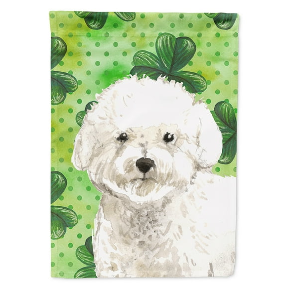 Carolines Treasures CK1814CHF Shamrocks Bichon Frise Flag Canvas House Size  Large multicolor