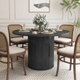 thumbnail image 5 of Wirrytor 47" Black Dining Room Table with Storage, Modern Round Table for 4, Kitchen table with 2-Layer Storage Shelves, Circle Dining Table, 5 of 8